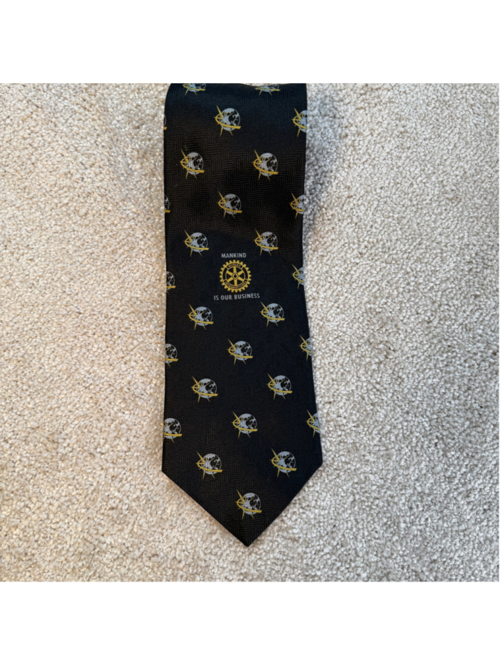 Russell-Hampton Rotary International Mankind Is Our Business Novelty Necktie 61” - Picture 1 of 5